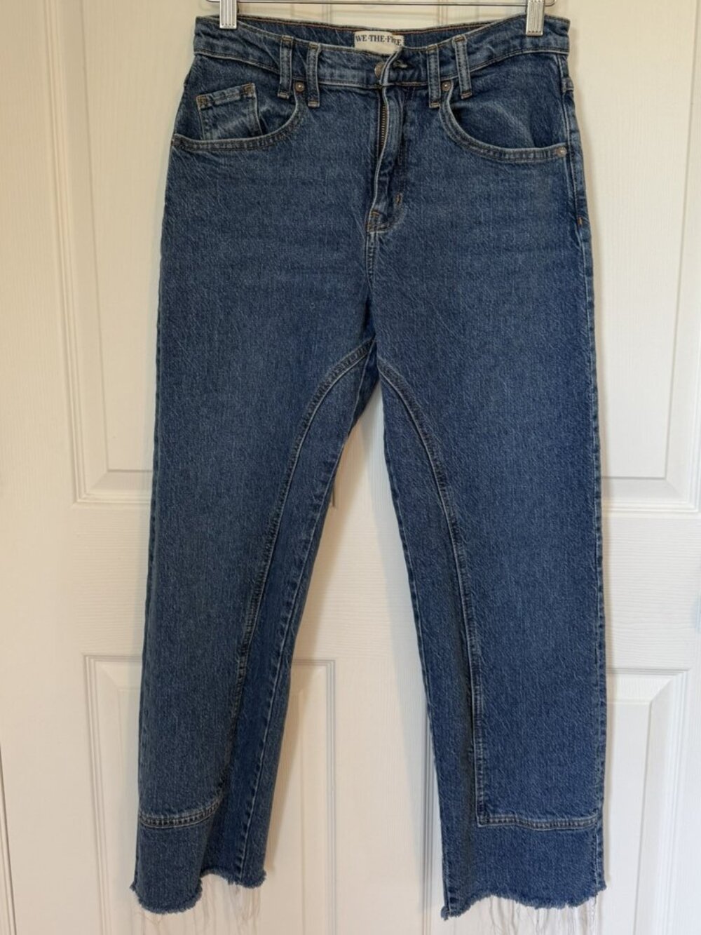 We The Free by Free People Distressed Raw Hem Straight Leg Jeans Size 27 (047)